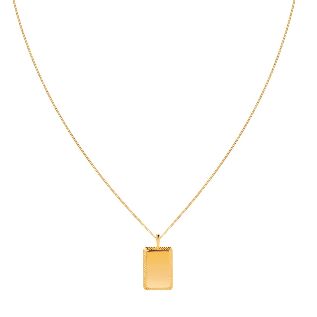 Astrid & Miyu Etched ID Necklace in Gold