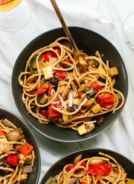 Roasted Ratatouille With Spaghetti