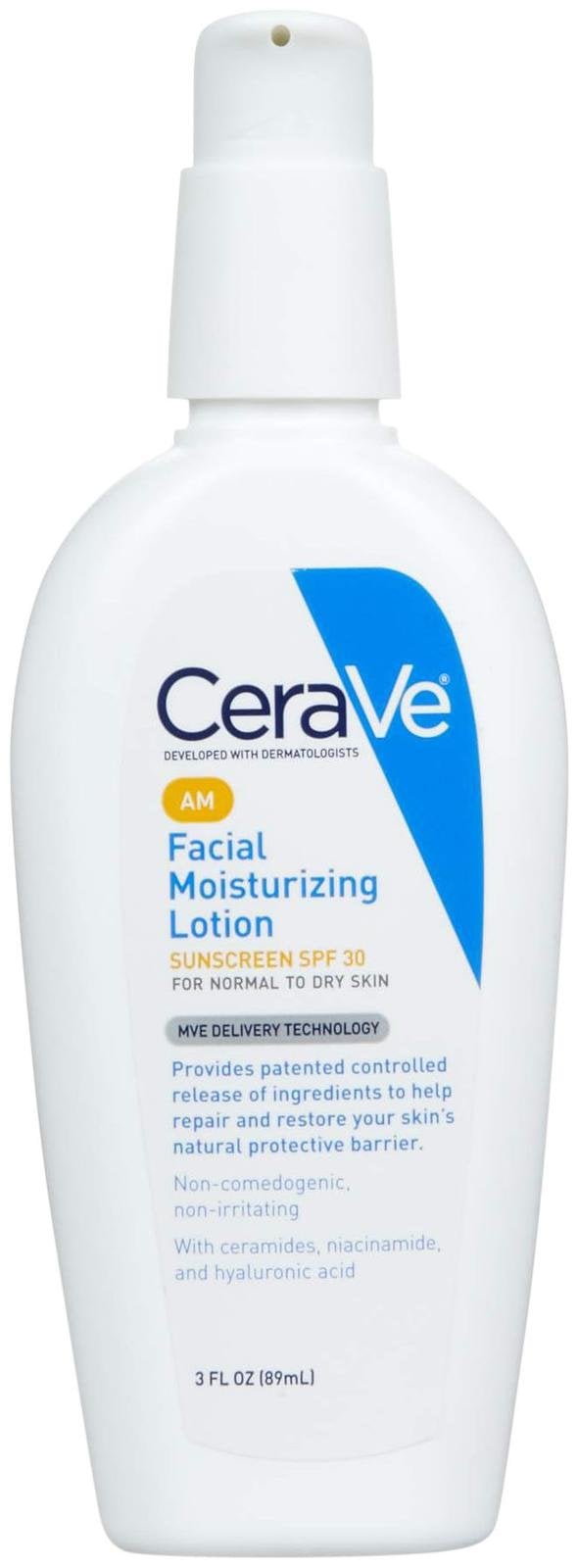 CeraVe AM Facial Moisturizing Lotion Best Drugstore Moisturizers