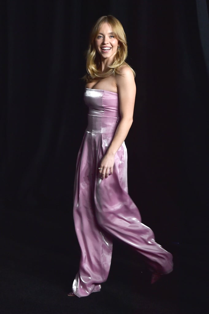 Sydney Sweeney Wears Strapless Pink Jumpsuit at CinemaCon