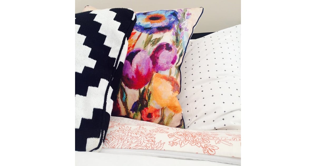 The find this bright, floral pillow. HomeGoods Decor POPSUGAR Home