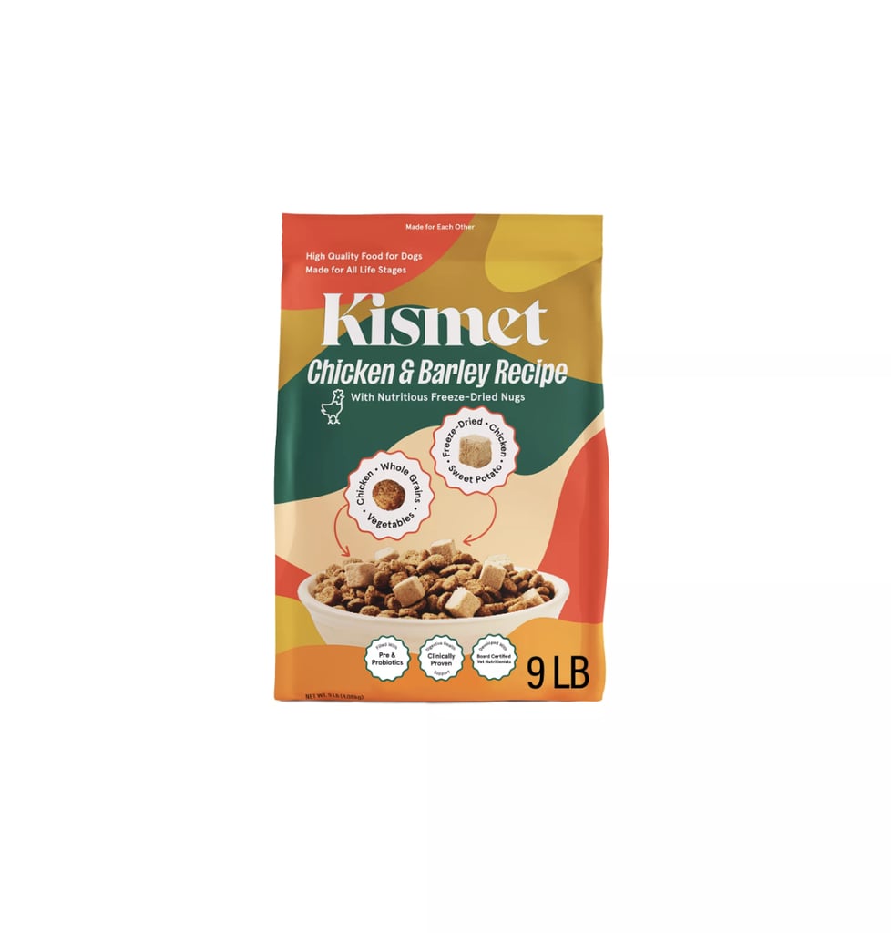 Kismet Chicken & Barley Dry Dog Food For Digestive Health ($36, originally $45)
Any dog parent will tell you: a pup's gut health is such an important part of their overall wellbeing. Kismet's Chicken & Barley Recipe promises to improve it, with real chicken as the first ingredient — plus prebiotics, probiotics, and tasty freeze-dried Nugs mixed throughout.