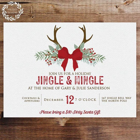 Jingle & Mingle Holiday Party Invitation | Printable Holiday Party