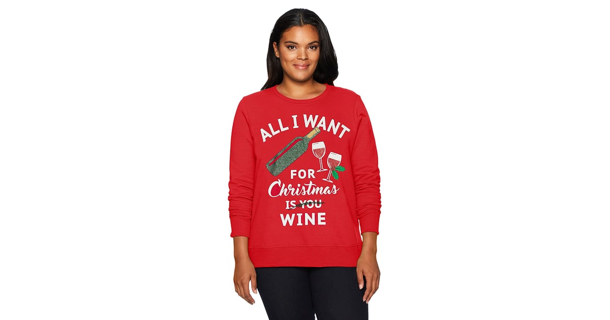 JUST MY SIZE Womens Size Plus Ugly Christmas Sweatshirt 
