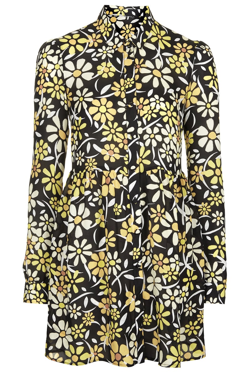 Topshop Daisy Print Shirt Dress