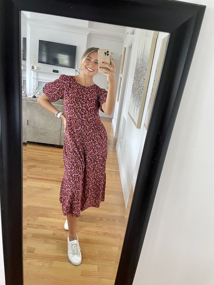Floral Puff-Sleeve Midi Dress From Old Navy