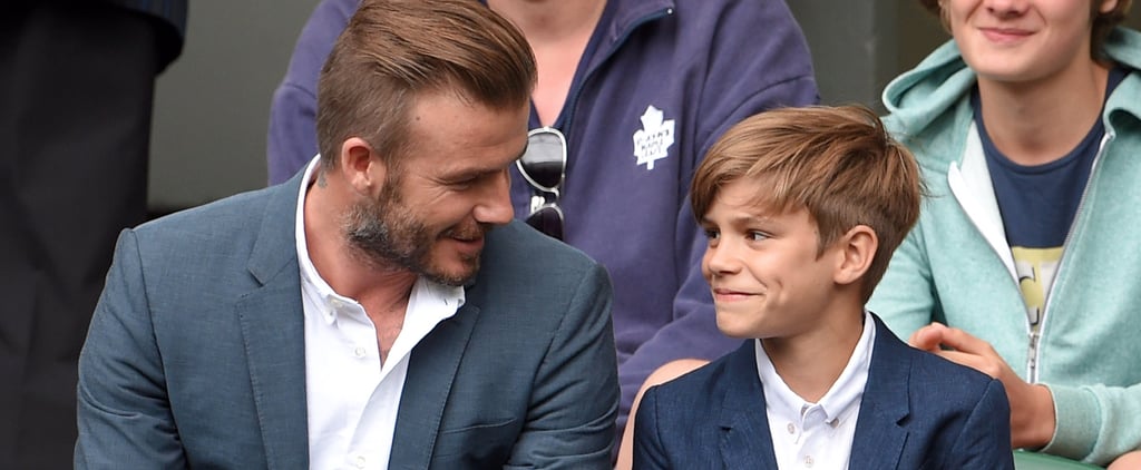 David and Romeo Beckham at Wimbledon 2015