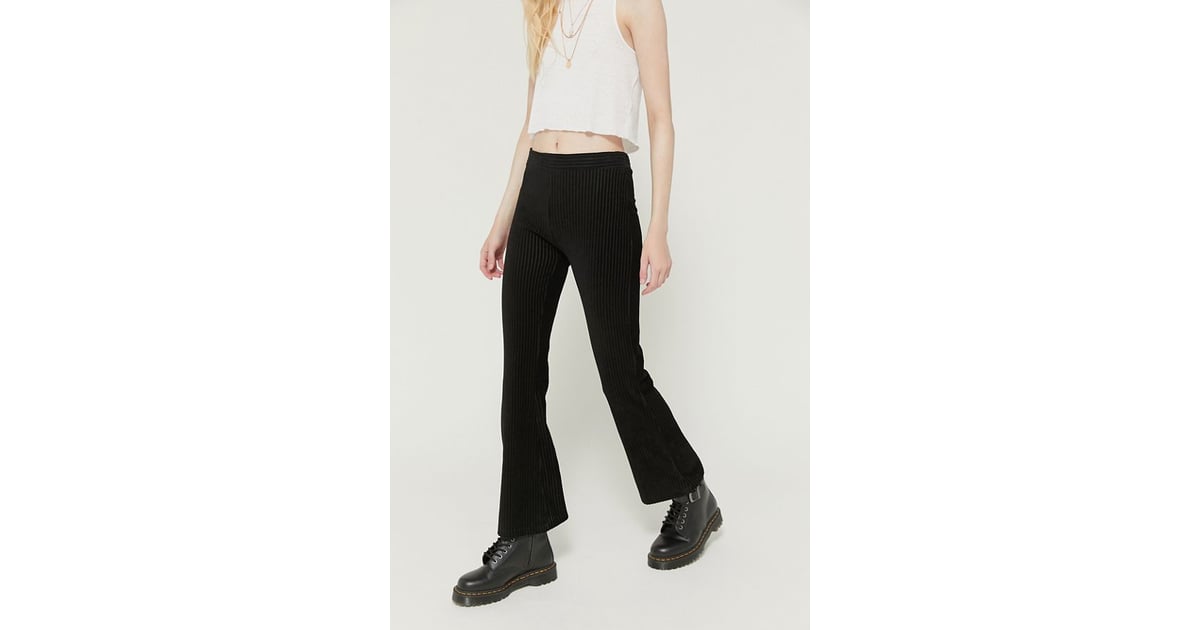 ribbed velvet flared pants
