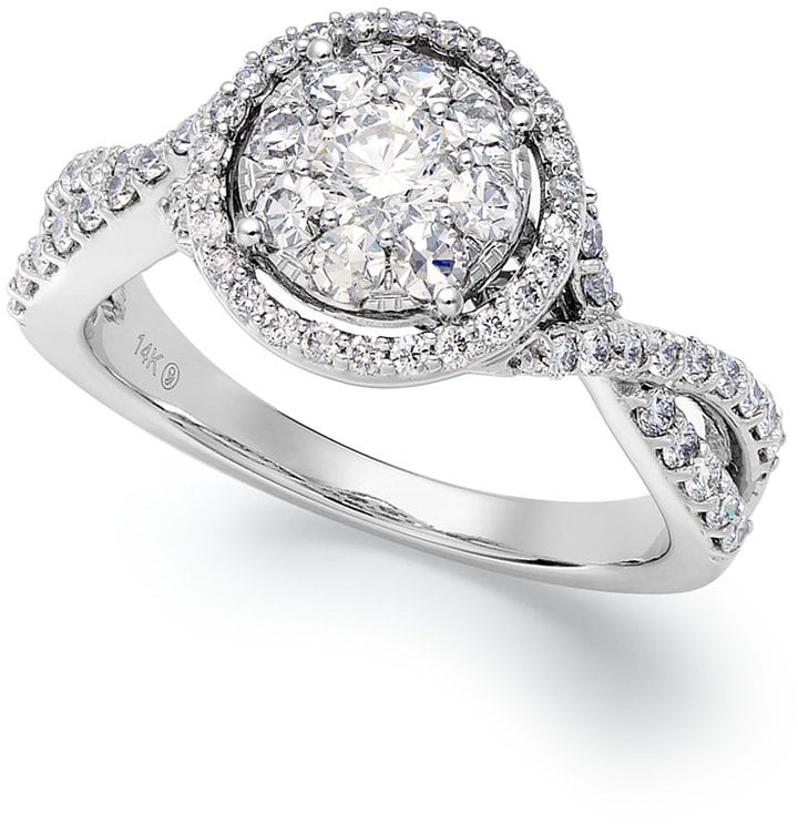 Prestige Unity Twisted Band Diamond Engagement Ring in 14k White Gold (1 ct. t.w.) ($4,795)