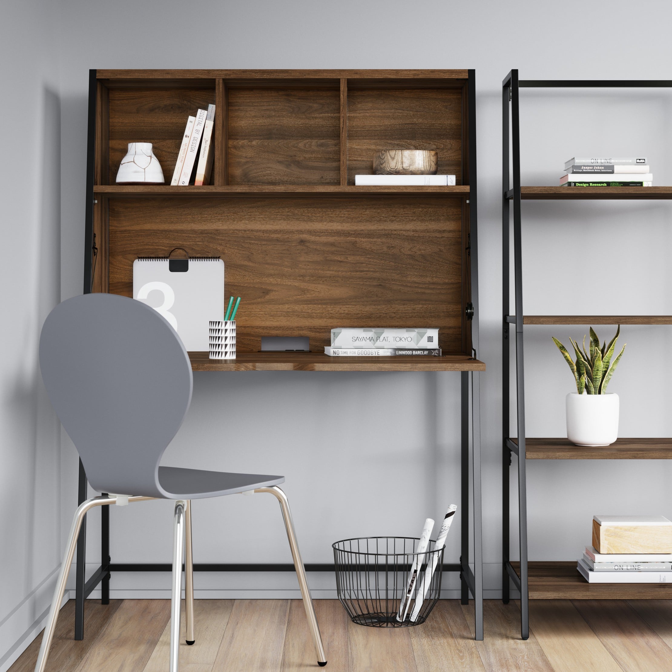 Space saving desk target clearance