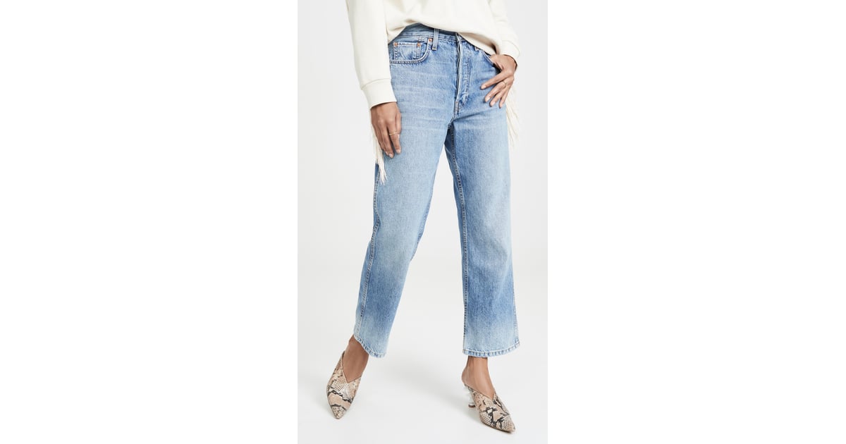 redone low slung jeans