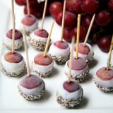 Yogurt-Covered Frozen Grapes Dipped in Chia Seeds