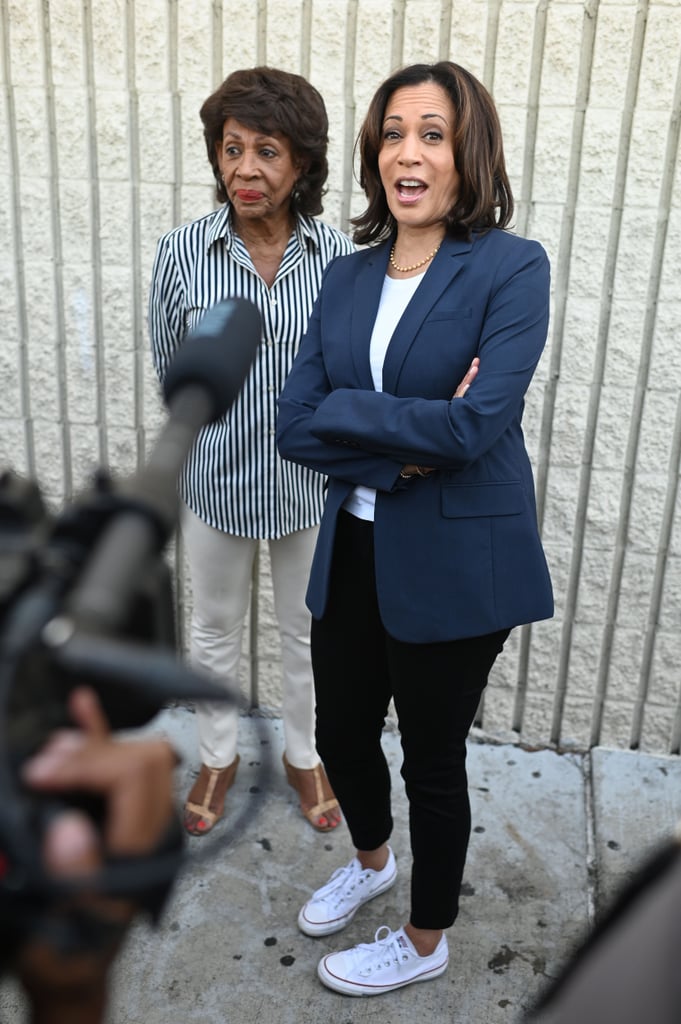 Kamala Harris Wearing White Converse at a Labor Day Rally in September 2019