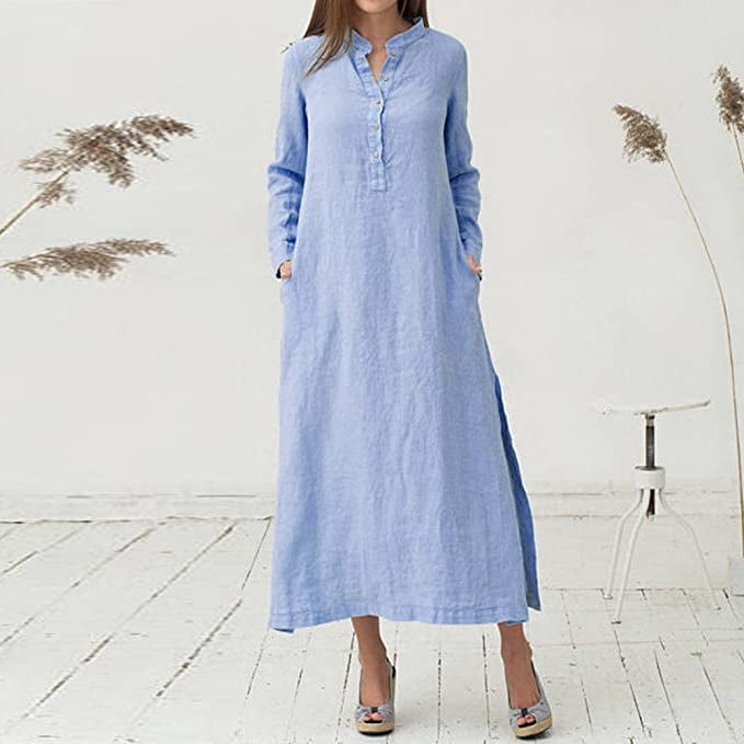 Best Linen House Dress: Plain Maxi Long Dress