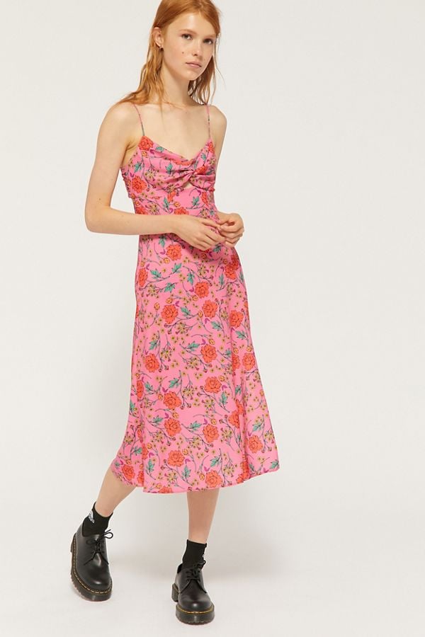 Finders Keepers Hana Floral Twist-Front Midi Dress