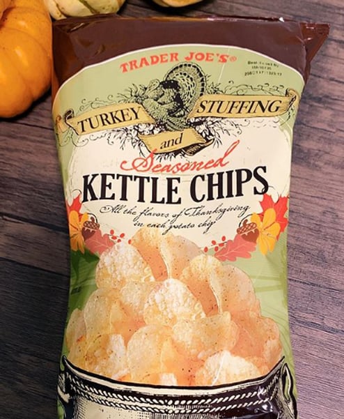 First time I tried Thanksgiving stuffing kettle potato chips and I