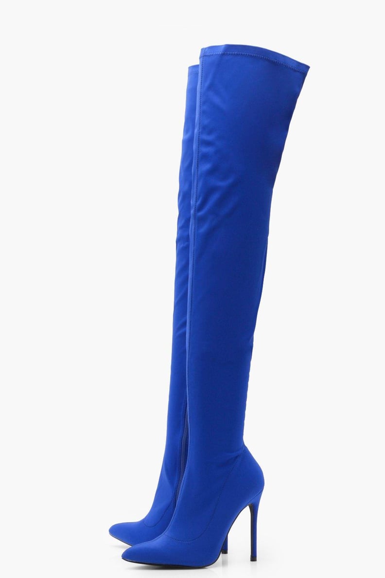 Our Pick: Boohoo Stretch Thigh High Boots