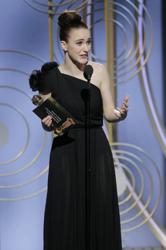 "Hi, Oprah, wow." — Rachel Brosnahan while accepting the Golden Globe for best actress in a TV musical or comedy for The Marvelous Mrs. Maisel and gushing over Cecil B. DeMille recipient Oprah, who was sitting in the front row.