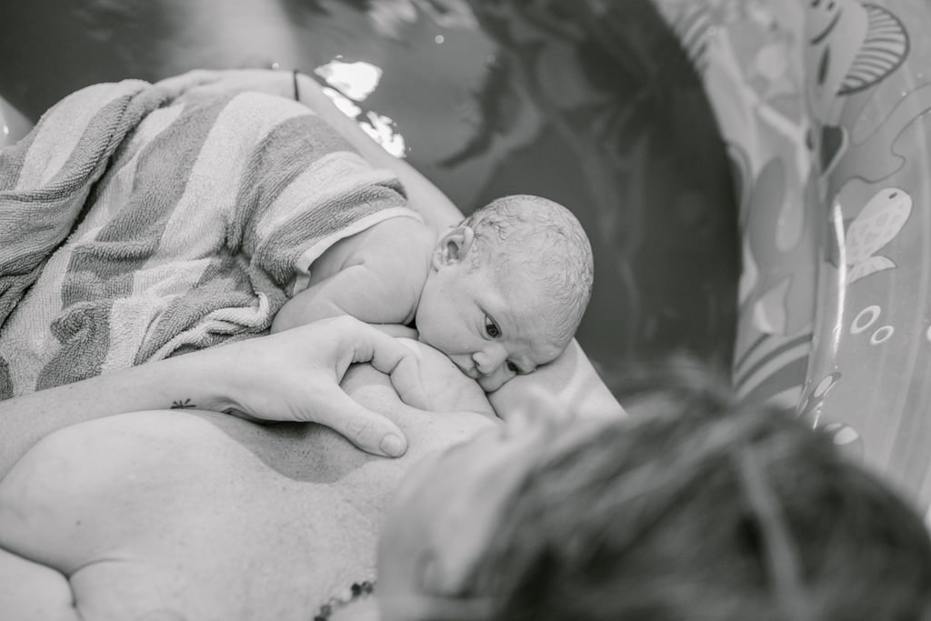 Mom Breastfeeding During Childbirth POPSUGAR Family Photo 43