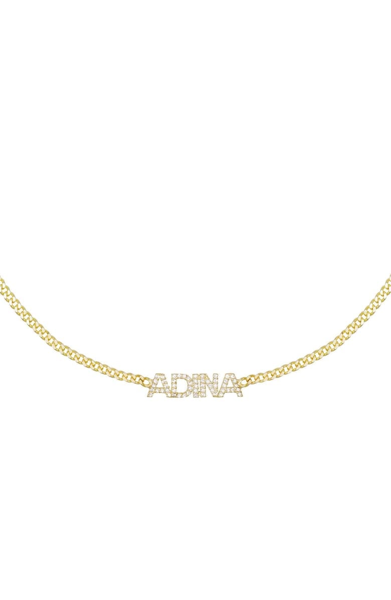 A Cool Choker: By Adina Eden Personalized Pavé Nameplate Choker