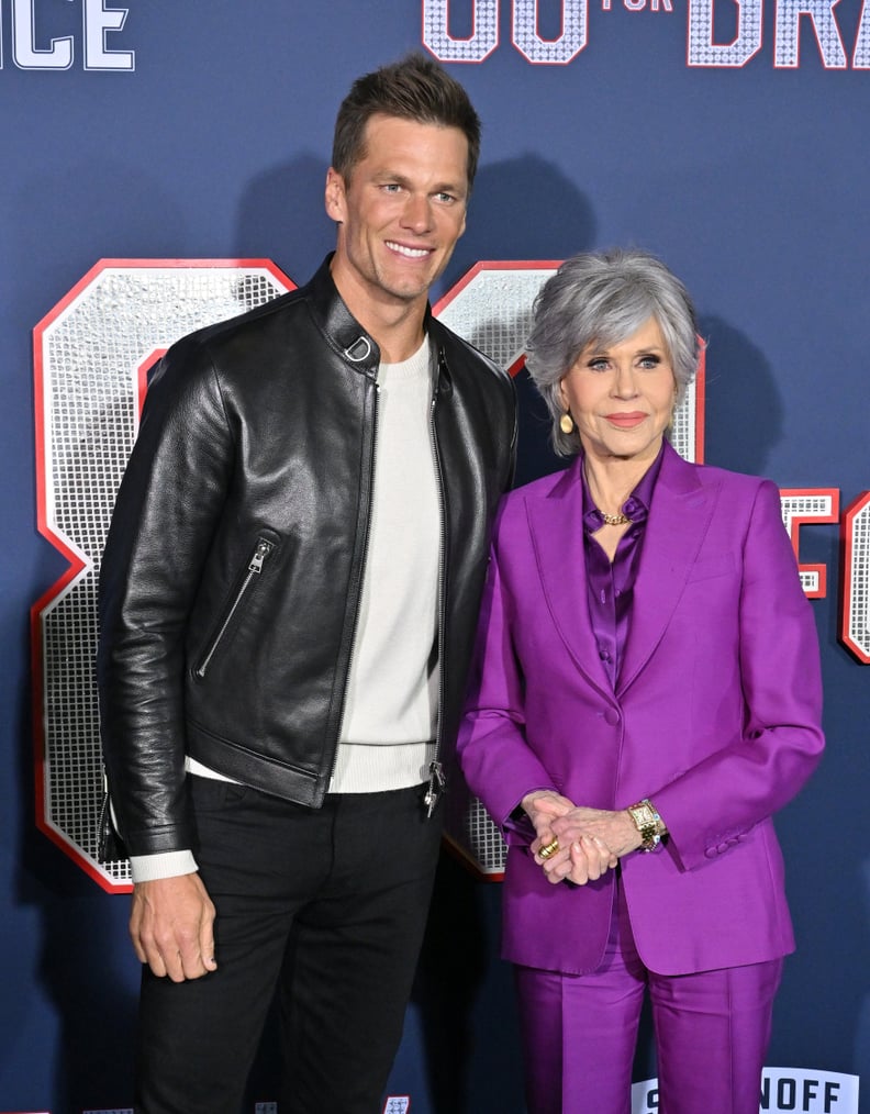 Tom Brady and Jane Fonda at the "80 For Brady" Premiere
