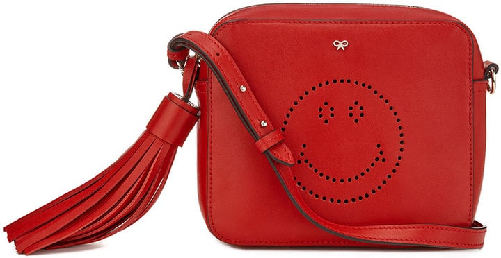Anya Hindmarch Smiley Calfskin Crossbody Bag, Dark Orange ($795)