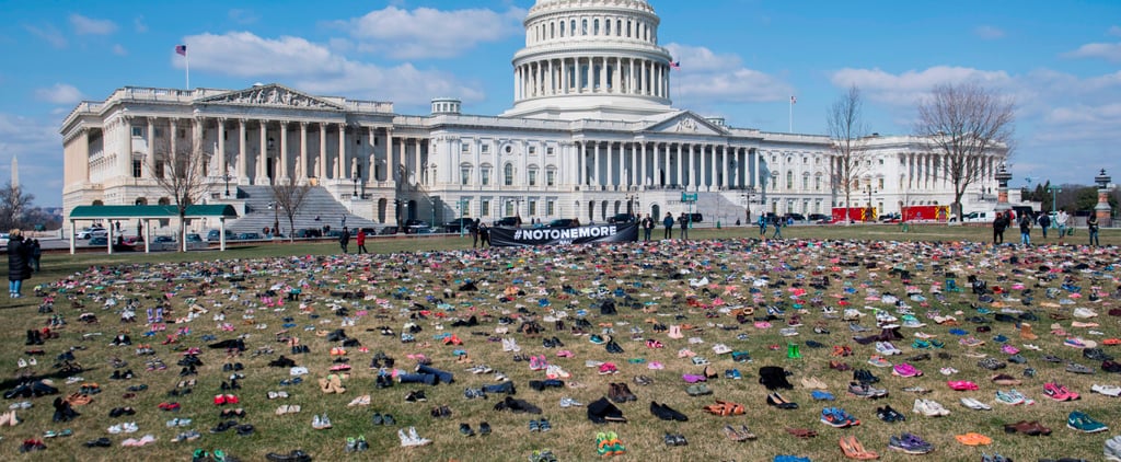 Gun-Violence Protestors Leave Shoes Outside US Capitol