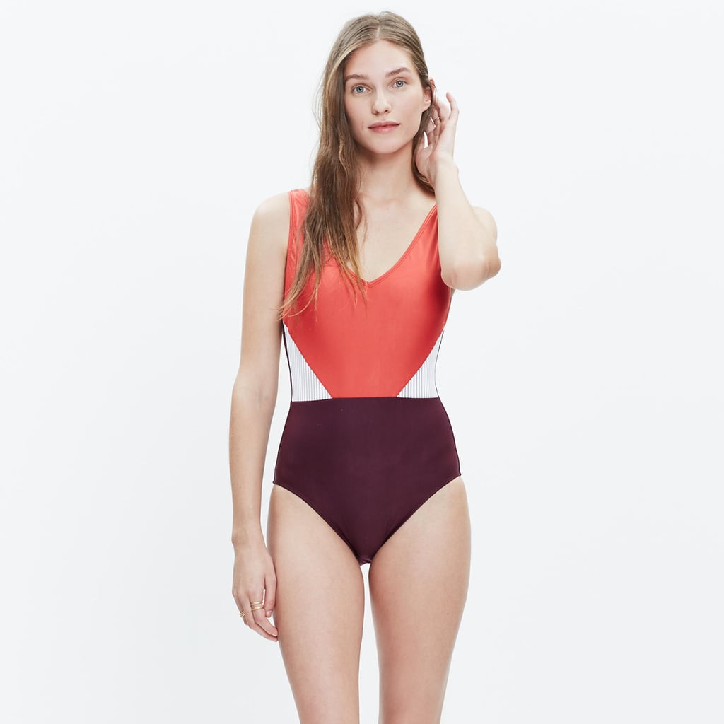 Madewell x Giejo Colorblock V-Neck One-Piece Swimsuit ($195)