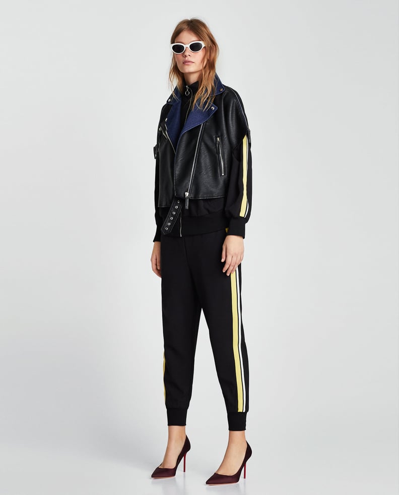 Zara Contrasting Leather Jacket