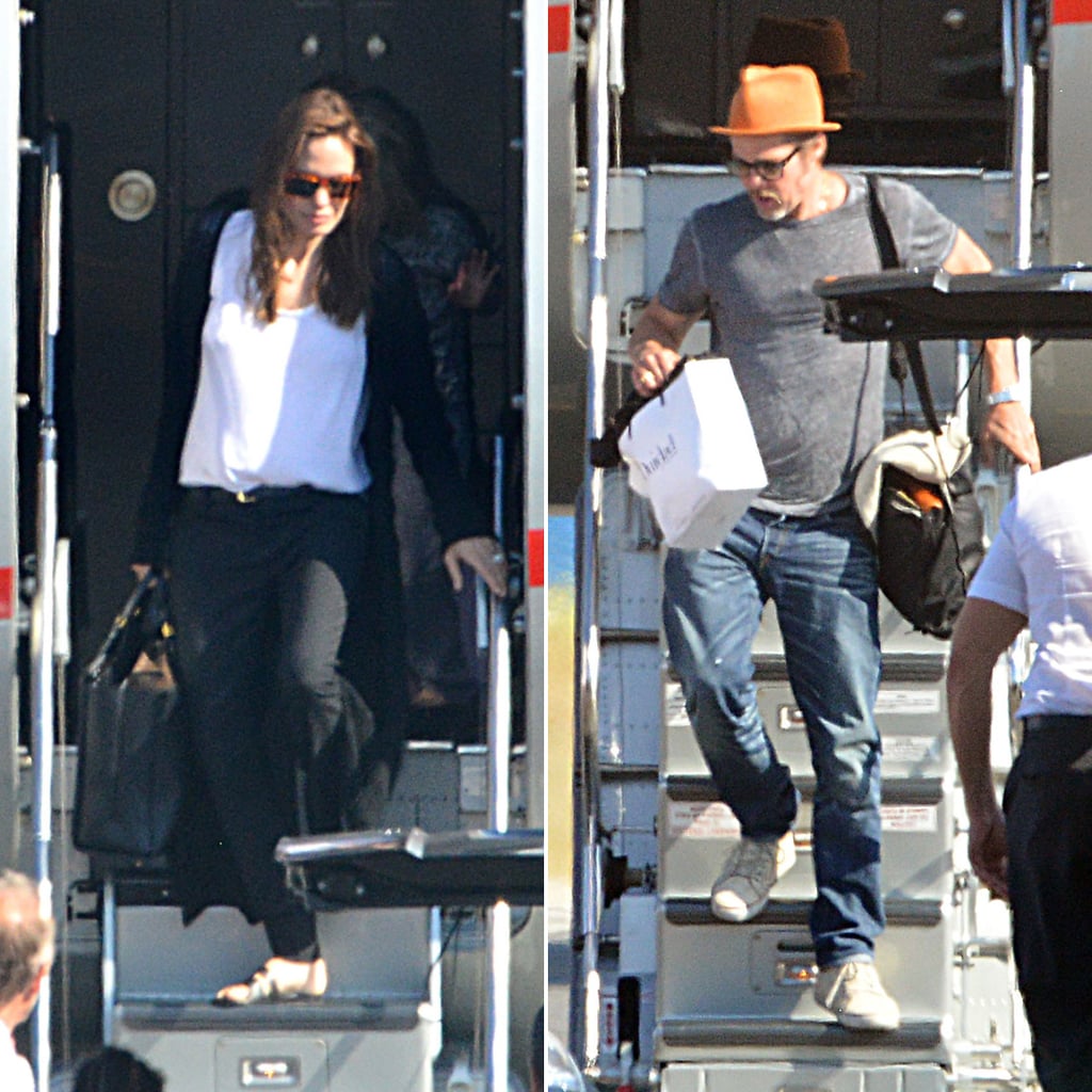 See Brad Pitt and Angelina Jolie Arrive in France One Day Before Their Wedding See Brad Pitt and Angelina Jolie Arrive in France One Day Before Their Wedding