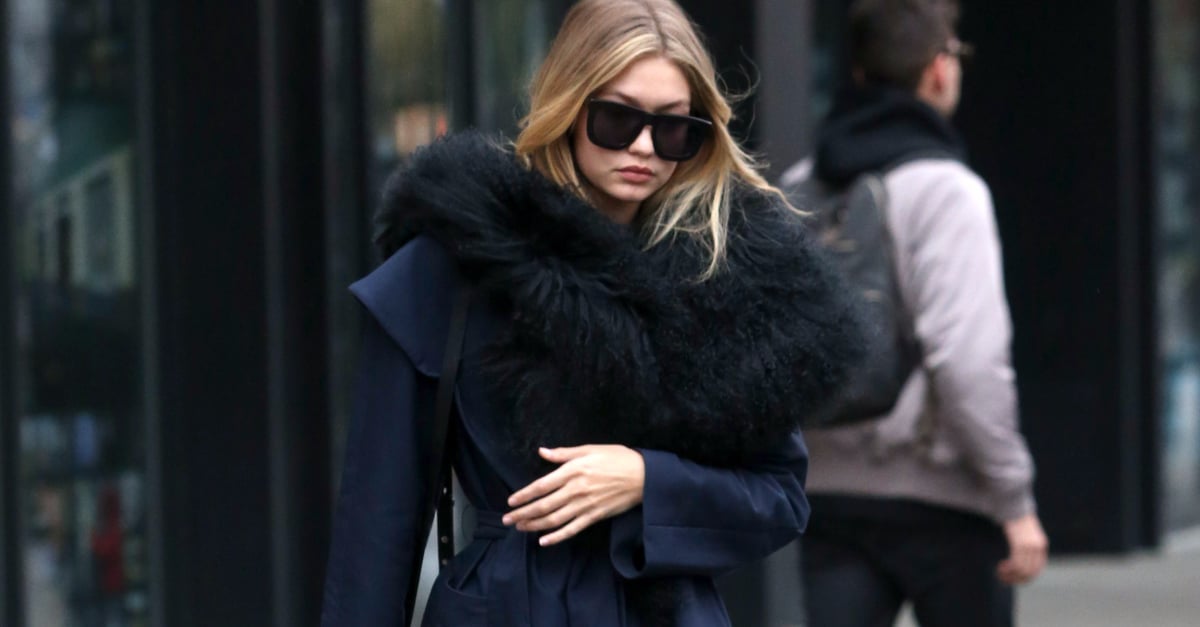 Gigi Hadid's Furry Coat | POPSUGAR Fashion