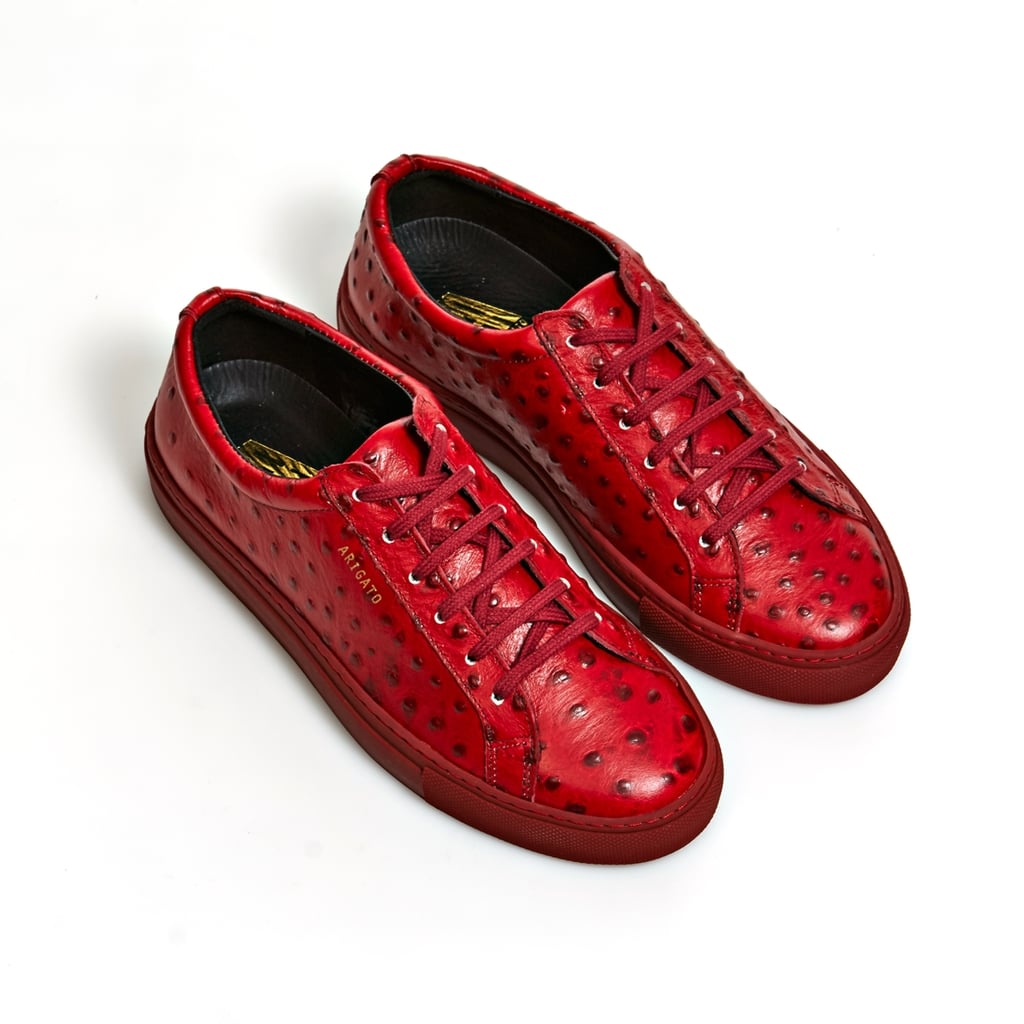 Low Ostrich Embossed Leather Sneaker ($195)