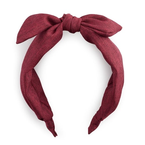 Kohl's Red Corduroy Bow Top Headband