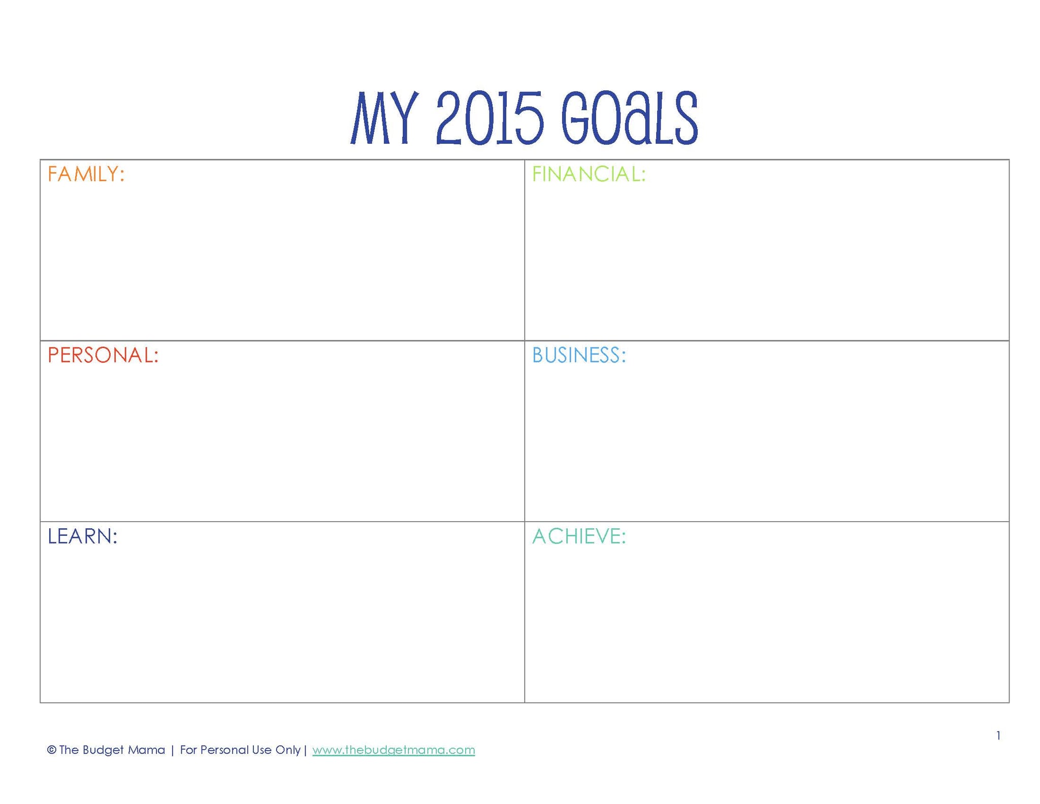 2015 New Year's Resolution Printables | POPSUGAR Smart Living