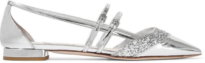 Miu Miu Glitter Trimmed Flat ($650)