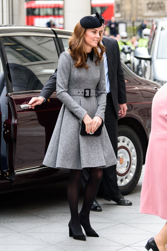 Kate Middleton Grey Coat Dress March 2019