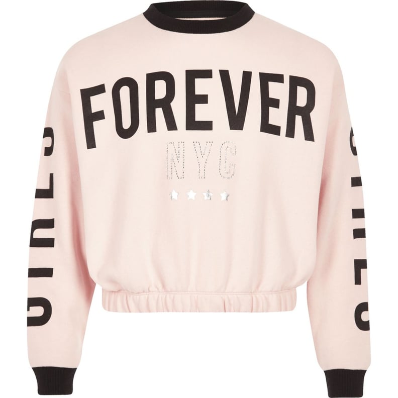 River Island Girls Pink Forever Sweatshirt