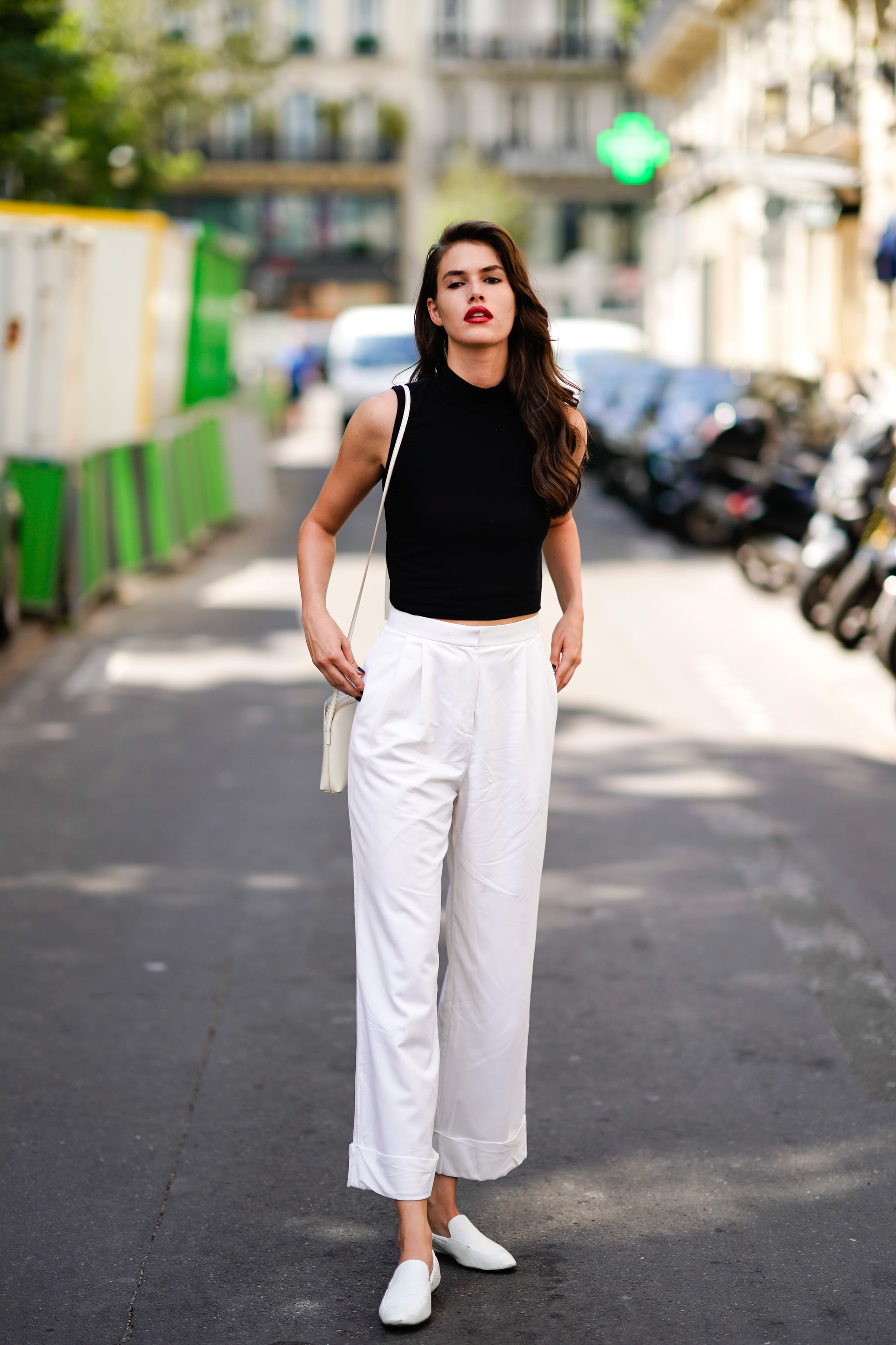 white high waisted pants