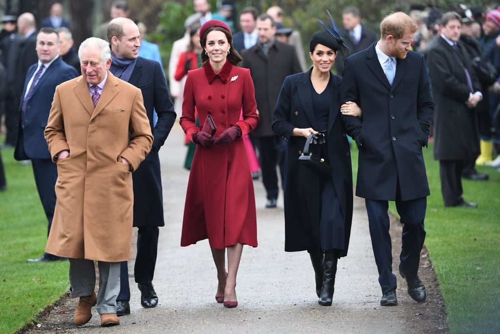 Kate Middleton Red Coat on Christmas Day 2018