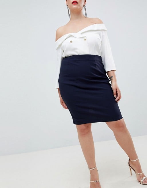 ASOS Design Curve High Waisted Pencil Skirt