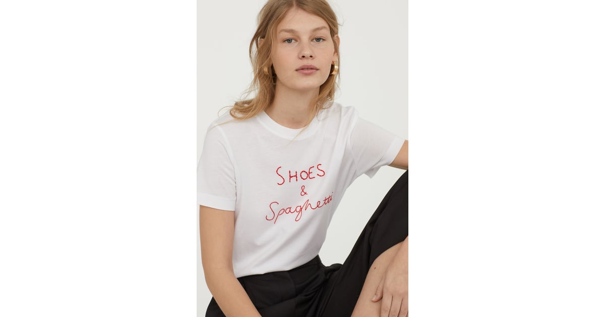 H&M T-Shirt With Embroidery | Cute Graphic Tees For Women | POPSUGAR ...