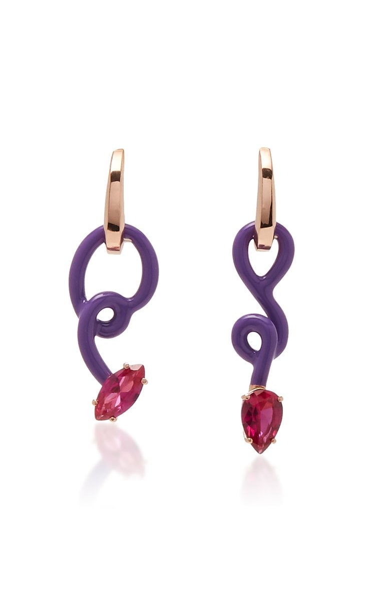 Bea Bongiasca Asymmetrical Vine Baby Hoops