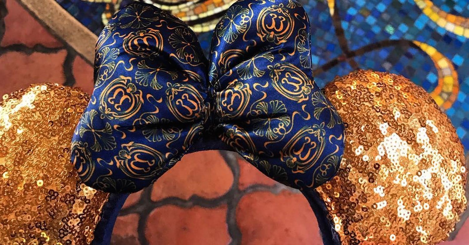 Disney club 33 Gold Sequin & Blue Bow Minnie Ears Headband Disney Parks Gold & blue Sequin ears headband | Mercari main image 2