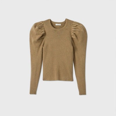 Crewneck Volume Sleeve Pullover Sweater