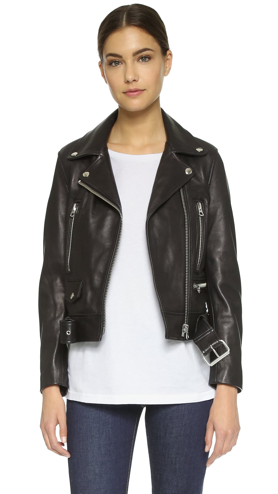 Acne Studios Leather Moto Jacket Dress Like Bella Hadid This