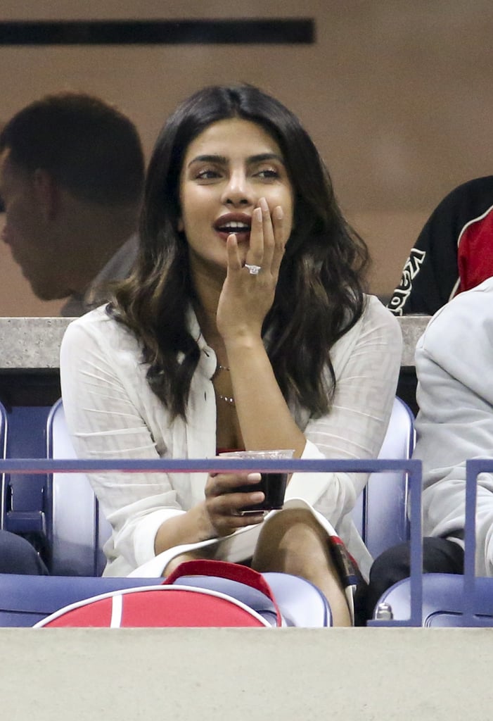 Priyanka Chopra White Dress With Nick Jonas at US Open