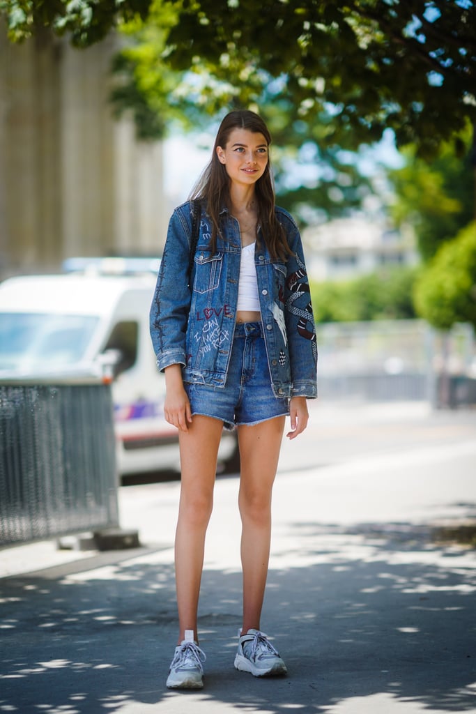 Denim on denim doesn't have to stop come end-of-Summer. Consider a pair of jean shorts and a trucker jacket to keep that Canadian tuxedo going strong.