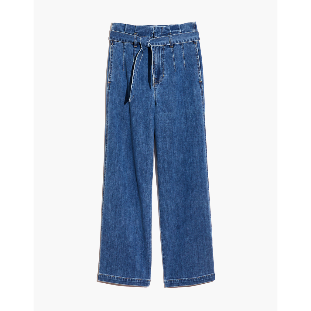 Madewell Paperbag Classic Straight Jeans in Bygrove Wash