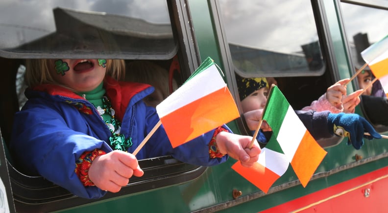 Irish flags are everywhere.