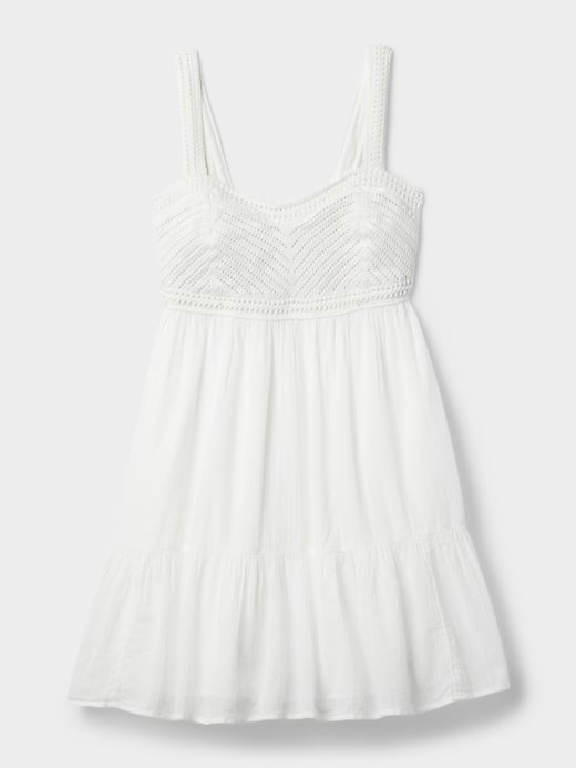 Gap Textured Crinkle Crochet Mini Dress
